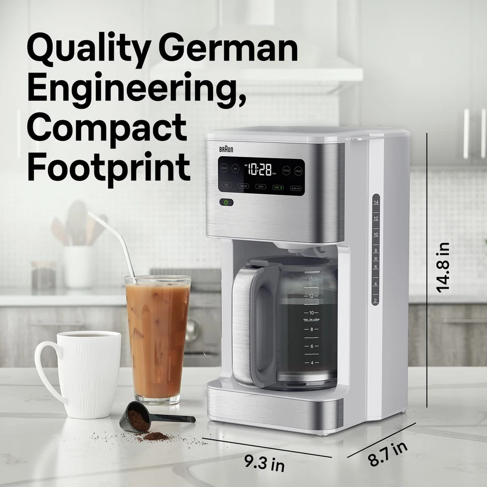 Braun PureFlavor 14‑Cup Programmable Coffee Maker – Fast Brew Speed, Touch Di... - Image 3 of 4