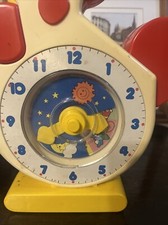 Vintage 1970'S Blue Box Preschool Wind-Up Toy Clock Musical Rooster / Chicken