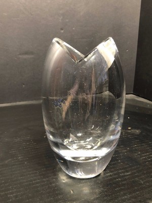 Vintage Kosta Boda Crystal Glass Vase Artist Signed Bengt Edenfalk