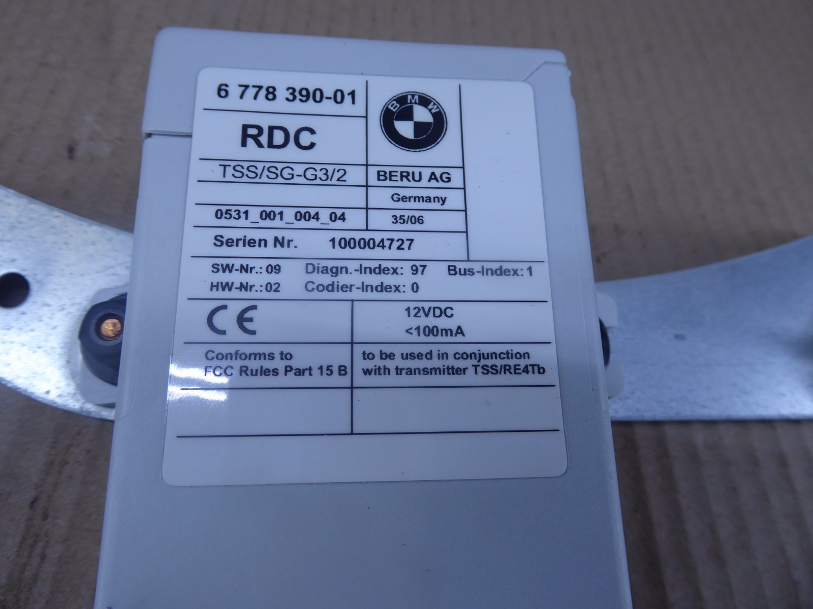 BMW 36236782803 E85 E86 Z4 RDC Tire Pressure Control Unit OEM eBay