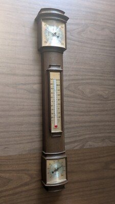 #ad #ad Vintage SPRINGFIELD Barometer Thermometer Pressure Wall Hanging 25quot; USA $19.95