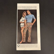 1969 Robert Bruce Cotton AOP Casual Pants Slacks Print Ad Original Vintage