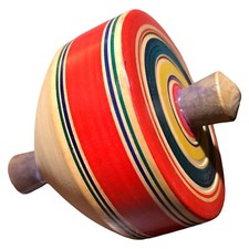 Japanese Wooden Classic Jumbo Spinning Top Toy Kid Hand Crafted Painted Hobby T6