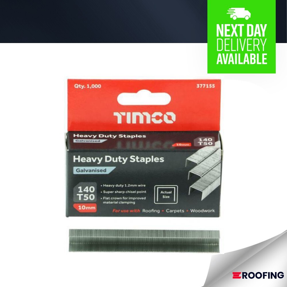 Timco Heavy Duty Staples Chisel Point Galvanised Bulk Box - 10mm **5000 Pieces**