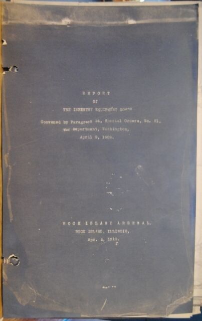 Infantry Equipment Board Report 1909-1910 US Army