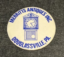 Vintage MERRITTS ANTIQUE INC. Douglasville,PA. Advertising Pocket Mirror