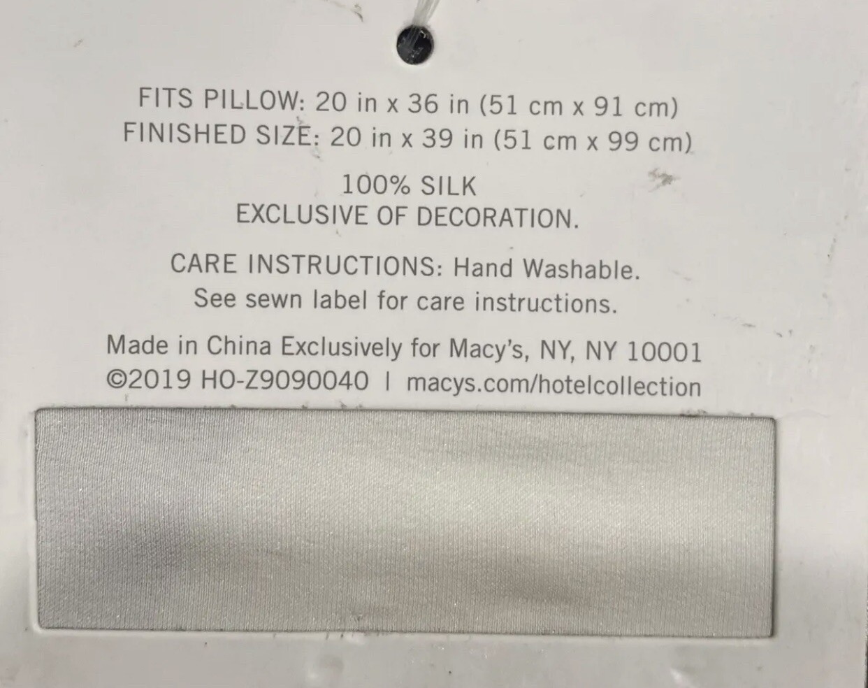 NIP $170 Hotel Collection 100% Silk King Pillowcase- White-Great For Hair & Skin