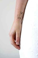 temporary tattoo - Set of two wrist size Alpaca approx. 1.5" each 