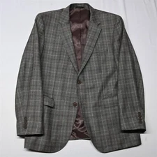 Hugo Boss 44R Brown Glenn Check Flannel The Smith9 Mens Blazer Sport Coat Jacket