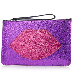 lulu guinness pink glitter suitcase