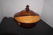 Hand Turned Wood Bowl/ Trinket Box With Lid Unique