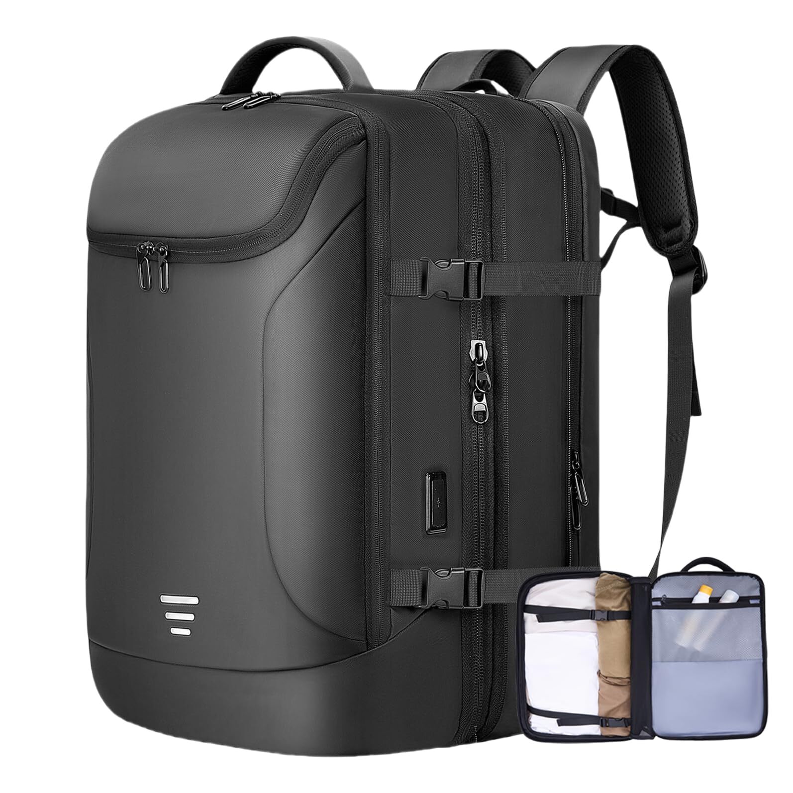 50L Expandable Flight Approved Travel Backpack for Men - Carry-On Luggage  -image