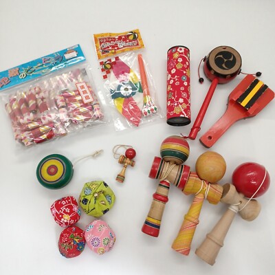 Used Japanese Old Toy Bundle Kendama etc Retro Vintage Made