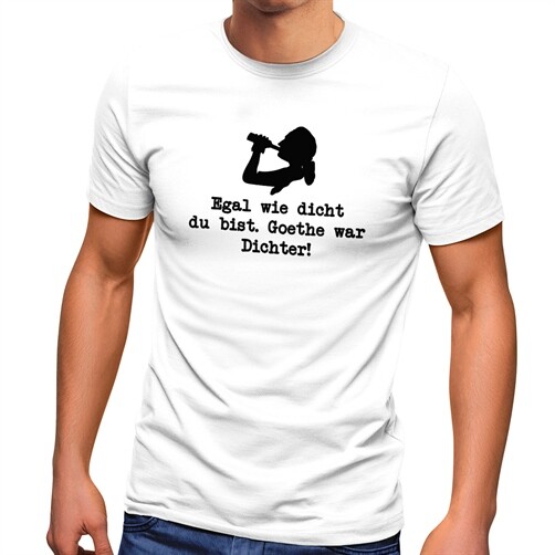 T-shirt Homme/Femme Goethe Poète - Humour Dense - Stedman Noir S à XXL