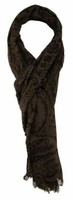 Tigertie Schal In Braun Dunkelbraun Gemustert - 190 X 50 Cm - 100% Wolle