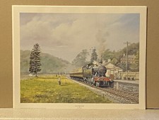 Steam train Railway art print Summer steam arrival by Chris Woods