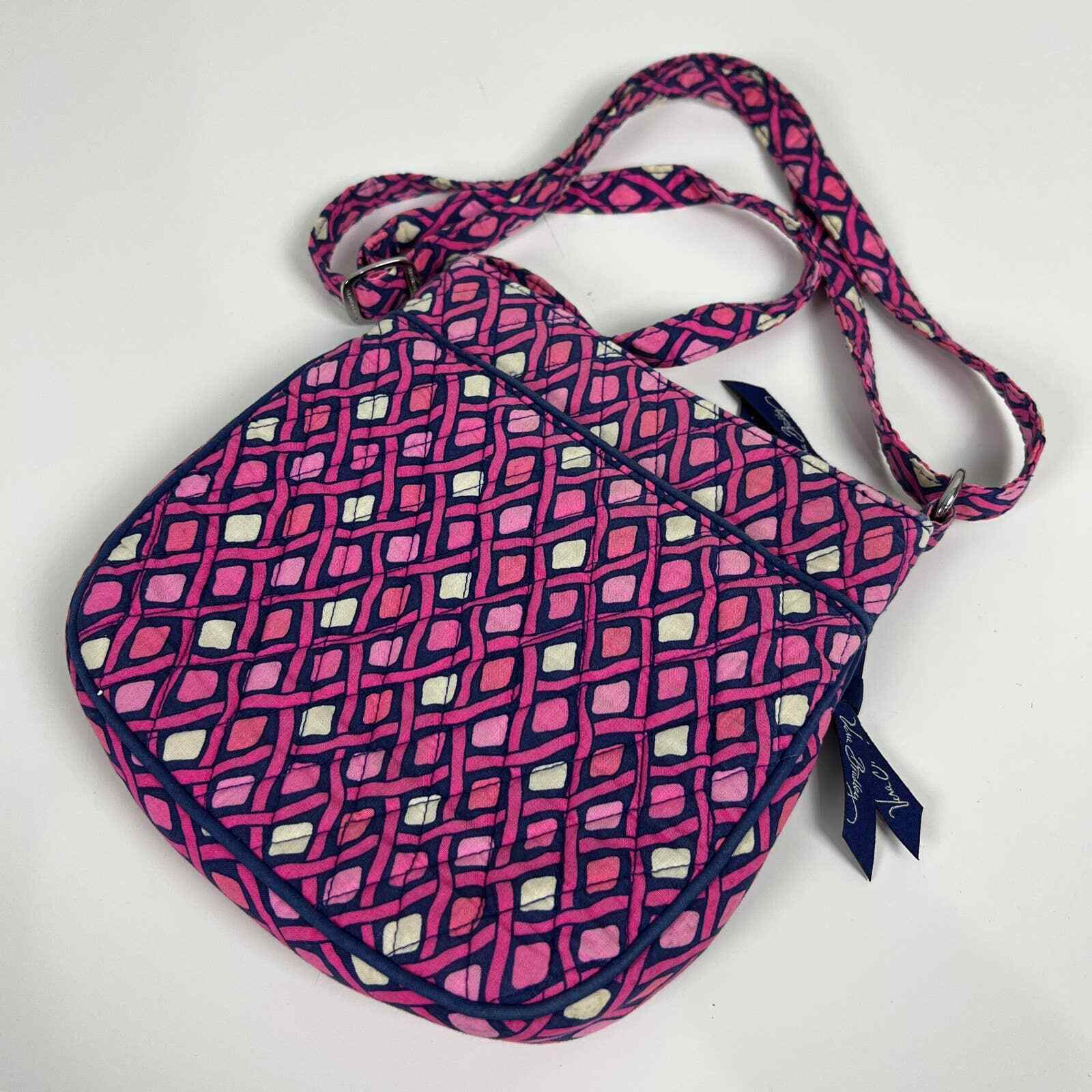 Vera Bradley Katalina Pink Diamonds Double Zip Hipster Cross Body Purse