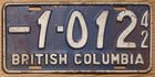 Item photo. Show Listing Details page. Listing 1942 British Columbia License Plate Number Tag