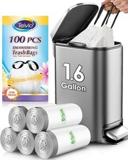 1.6 Gallon Fit 5-6 Liter 100 Counts Small Strong Drawstring Trash Bags Garbage