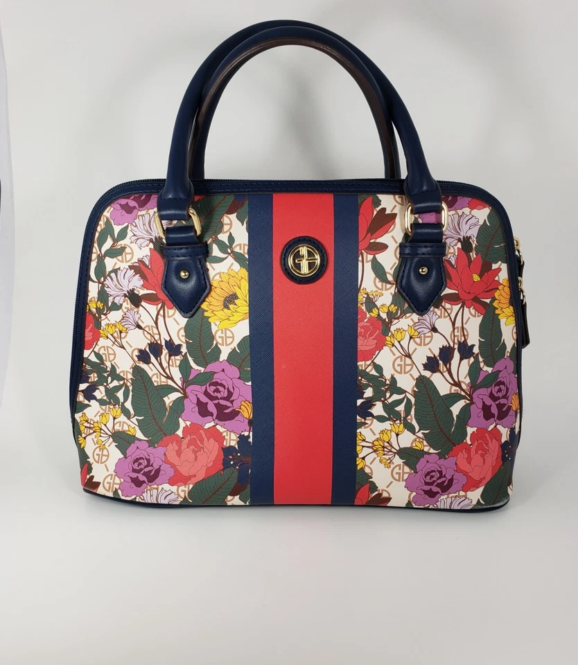 Сумка купольная GIANI BERNINI Saffiano в цветочную полоску, созданная для Macy's - Изображение 2 из 4