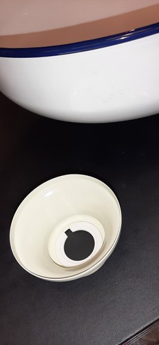 white & navy blue enamel light shade fitting - Picture 2 of 6