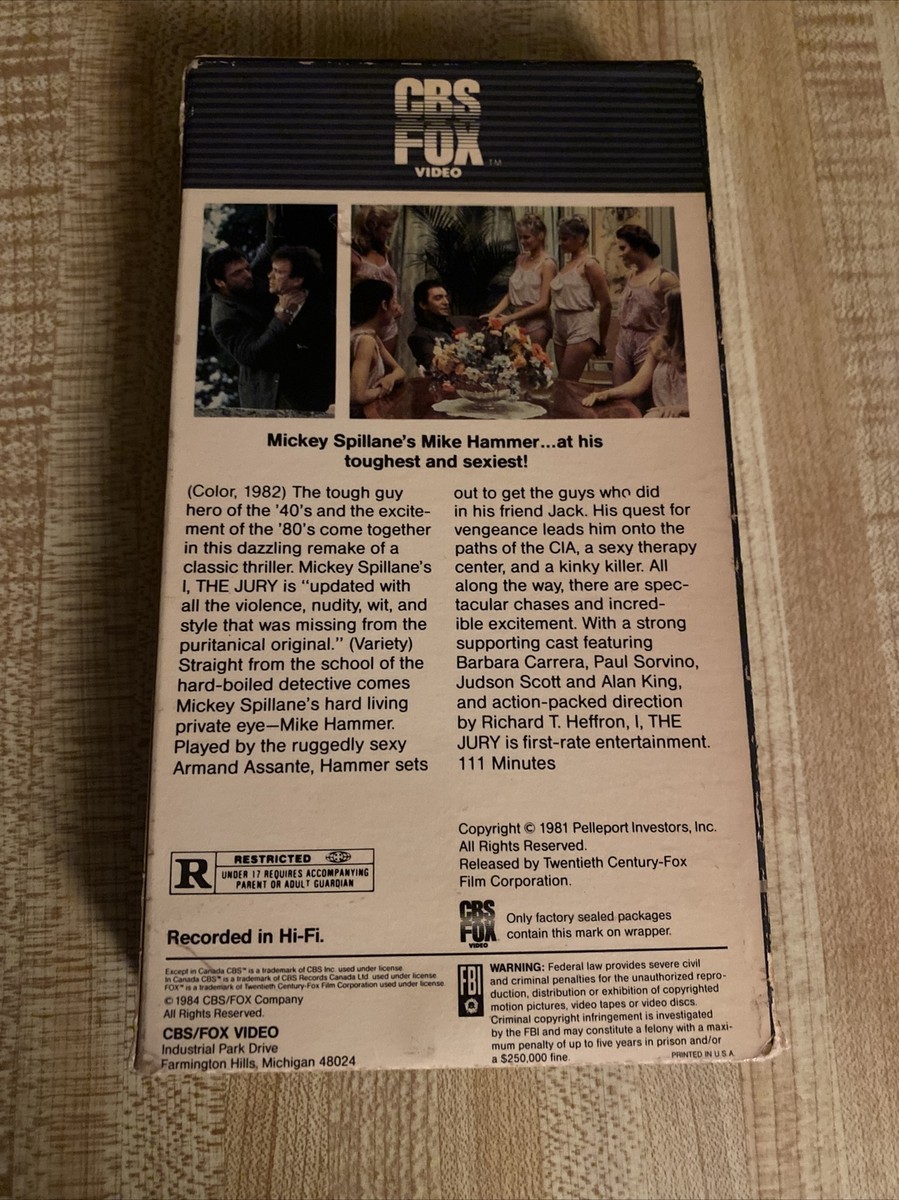 I, the Jury (VHS, 1990) 86162118623| eBay
