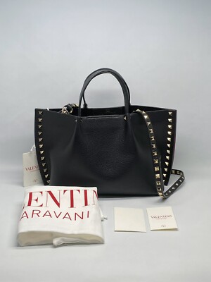 Valentino Garavani Rockstud Small East-West Leather Tote Bag | eBay