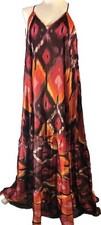 Guess M NWT Angelica Maxi Dress Shaded Rhombus Orange Combo Sleeveless
