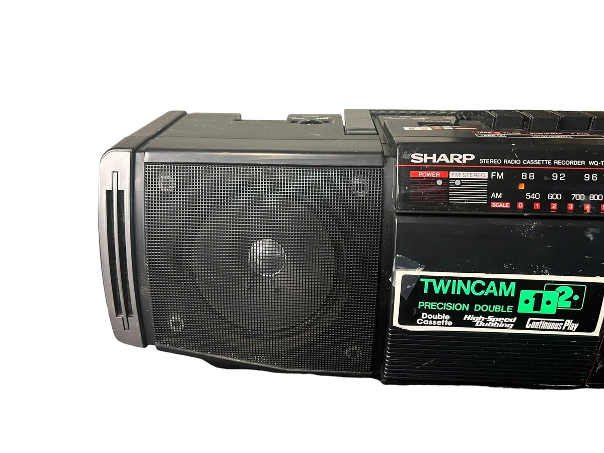 Vintage Sharp WQ-T222 TWINCAM Double Cassette 1 Slot AM/FM Stereo