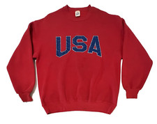Vintage 80s/90s "USA" Stitched Satin Jerzees Super Sweats USA Made Sweatshirt XL