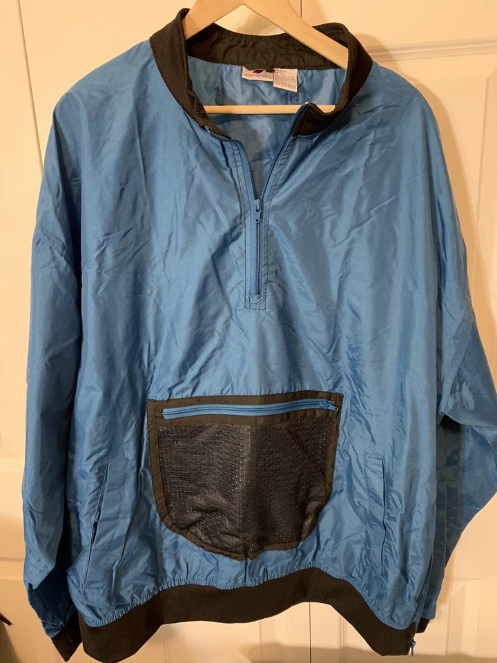 Vtg Pro Spirit Unisex Jacket Longsleeve Half Zip Sz XXL Blue Black WindBreaker - Image 4 of 4