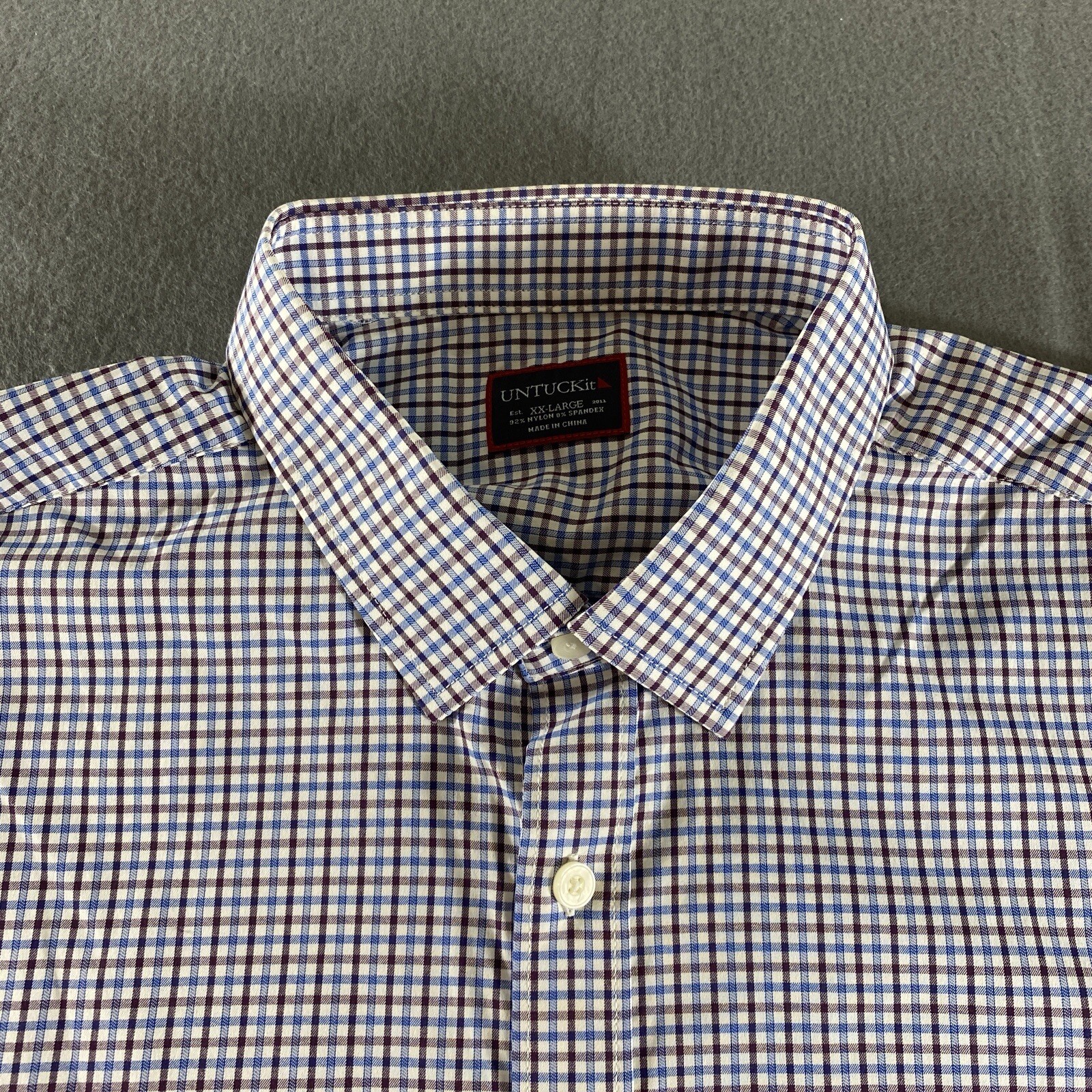 UNTUCKit Shirt Mens 2XL Blue Button Up Collared S… - image 3