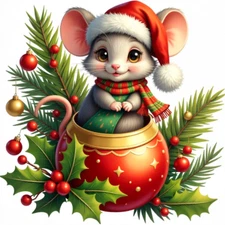 30 Custom Winter Holiday Mouse Personalized Address Labels