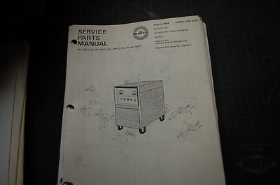 Miller Welder DC POWER SOURCE ANALOG 300 Owner Parts Manual book catalog spare