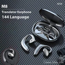 144 Language Translator Earbuds M8 Wireless Bluetooth Two Way Translator Device