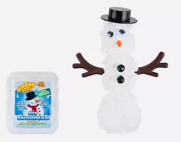 Create make SNOWMAN KIT Christmas build your Own Mini Foam Putty Slime Kids