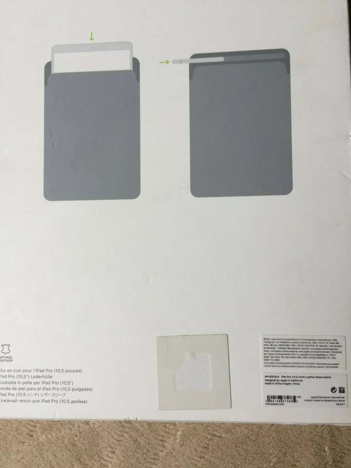 Apple iPad Pro 10.5'' Leather Sleeve Tablet Case - Black - Image 4 of 4