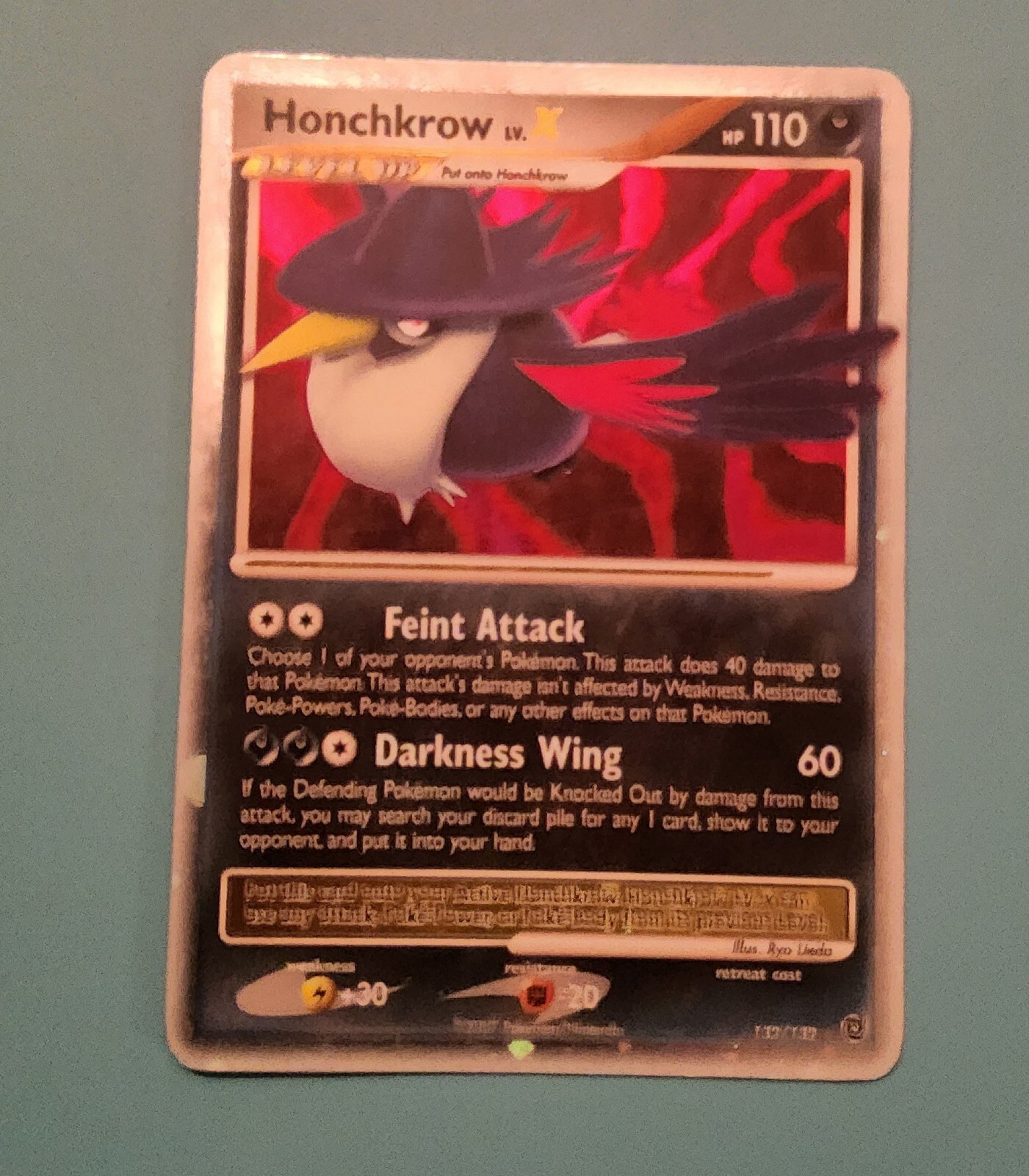 Honchkrow LV.X 132/132 Extended Art Ultra Rare Card Pokemon Secret Wonders x1