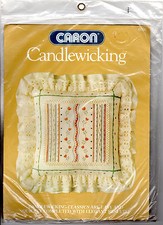 1984 Caron Candlewicking Kit  6036 "Dutch Tulip Square Pillow" 14"x14" w/Ruffle