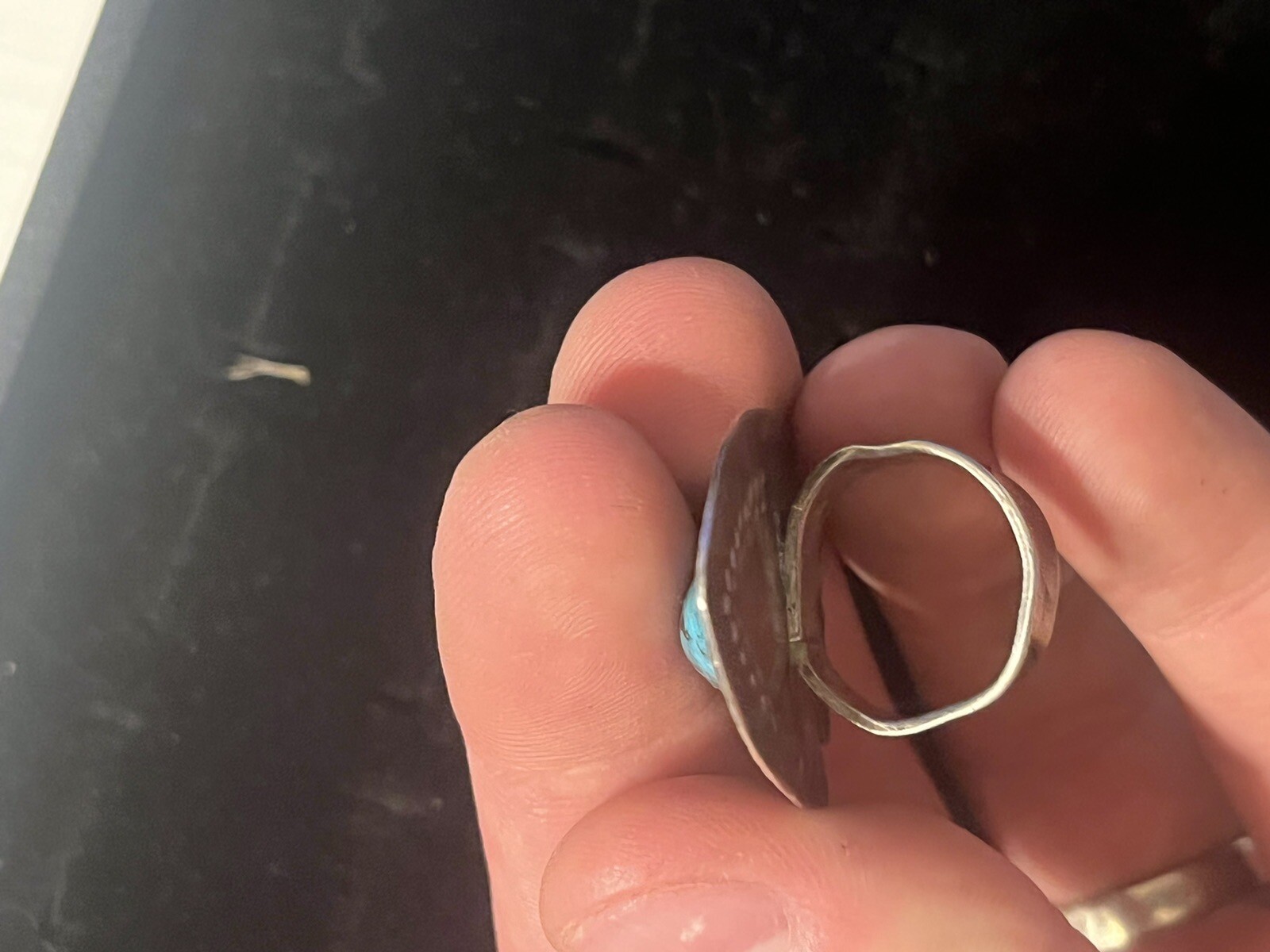 Sterling Silver Turquoise Arrowhead Ring Size 6 O… - image 9