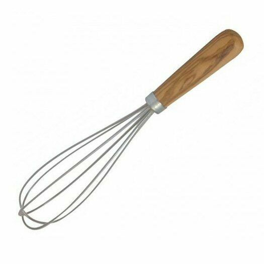 ScanWood 10.75" Coated Wire Whisk with Olivewood Wooden Handle for sale