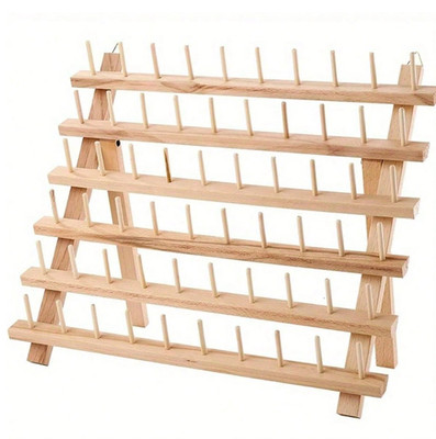 Holz Fadenablage 60 Spulen Nähgarnhalter Stickerei Aufbewahrung Organizer