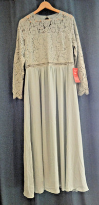 Truth & Fable Kleid Damen XL UK 16 salbeigrün Spitze Maxi Hochzeit neu kostenloser Versand