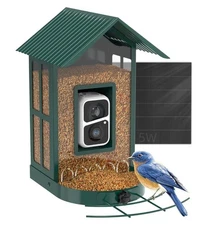 Bird Feeder with Camera, 5W Solar Powered, AI Identify Species, Smart Wild Bird