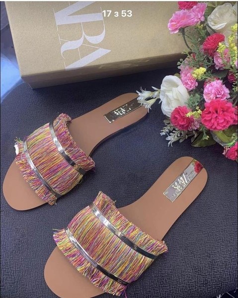 Women ZARA Sandals Multicolor Textile 38