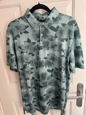 Travis Mathews Green Floral Golf Polo Mens Size Large