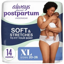 Postpartum Incontinence Underwear for Women XL, Maximum Protection, 14 CT