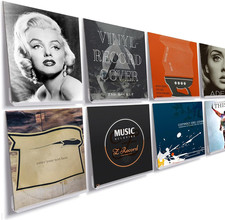 8 Pack 12'' Clear Vinyl Record Display Shelf,Acrylic Album Vinyl Rec...