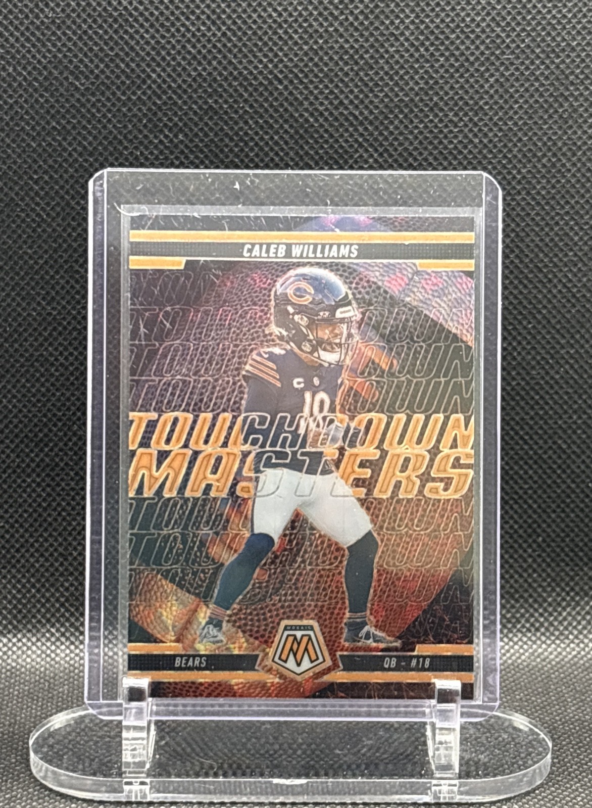2025 Panini Mosaic-TD Masters Caleb Williams #13 Orange Fluorescent Mosaic Prizm