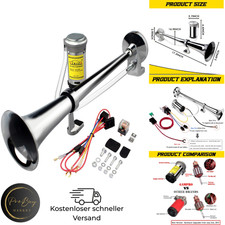 12V 150dB LKW Hupe Chrom Zink Dual Trompete Air Horn mit Kompressor